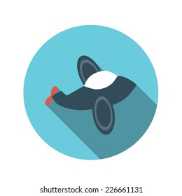 Flat Design Concept Plane Vector Illustration With Long Shadow. EPS10