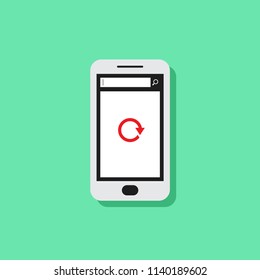 Flat design concept for refresh the web telephone