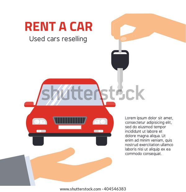 Flat design concept of rent\
a car.
