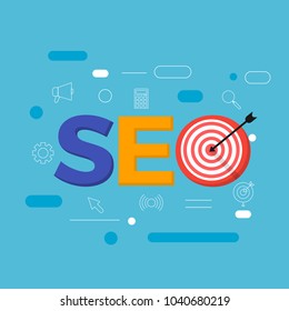 Flat design concept SEO (search engine optimize). Vector illustrate.
