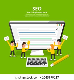Flat design concept SEO (search engine optimize). Vector illustrate.
