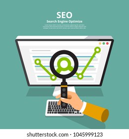 Flat design concept SEO (search engine optimize). Vector illustrate.