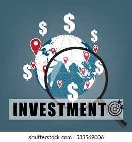 Flat design concept for smart investment, finance, banking, market data analytics, strategic management, financial planning. Business diagram graph chart. Investment growth. 