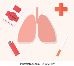 Concepto de diseño plano para dejar de fumar