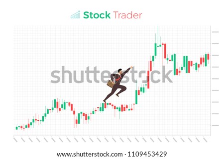 Flat design concept stock exchang and trader. Financial market business with graph chart analysis. Vector illustrations.