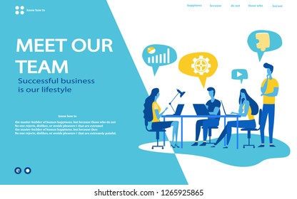 	
Flat design concept of Teamwork for website and  website development. Business management,  Vector illustration.
