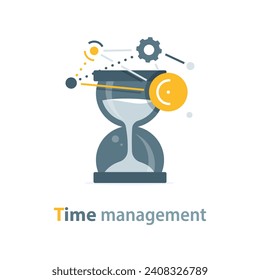 Flat design concept for time management, targeting, work planning and timing