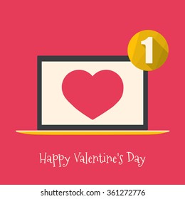 Flat design concept for Valentines shopping. Vector illustration.