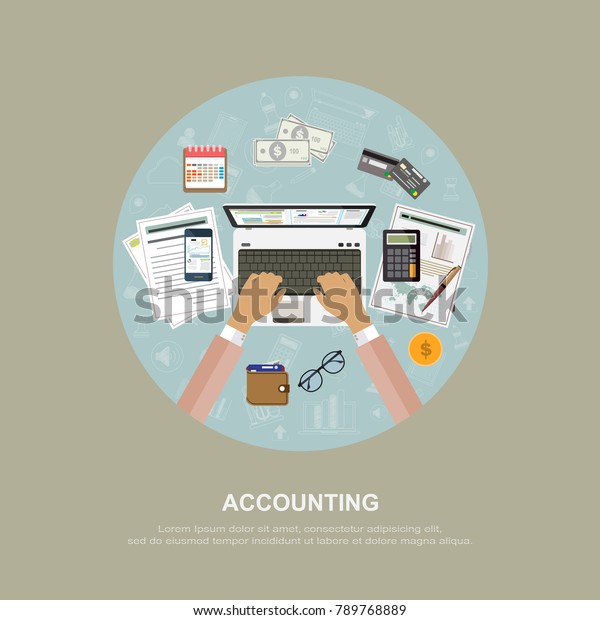 Flat Design Concepts Auditing Auditor Examination Royalty Free