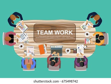 Flat design concepts for business analysis and planning business meeting and brainstorming. Vector illustration.