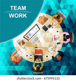 Flat design concepts for business analysis and planning business meeting and brainstorming. Vector illustration.