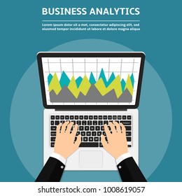 Flat design concepts for business analytics