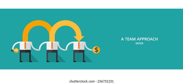 Flat design concepts for business - great idea, partnership, team work, company