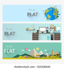 Flat design concepts for business, natural resources, consulting, teamwork, great idea. Concepts for web banners and promotional materials. 