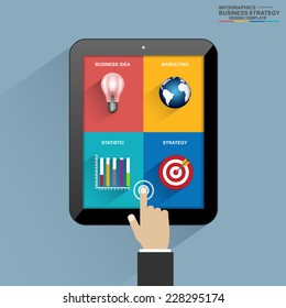 Flat design concepts for business strategy and creative process