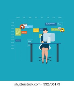 Flat design concepts for consulting, planning, teamwork, project management and development. 