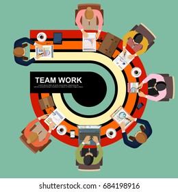 Flat design concepts include concepts for team analysis and business planning, financial reporting and strategy. Create the message and details below. Vector illustration.