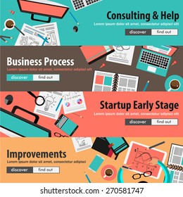 Conceptos de diseño plano para marketing móvil e inversiones en dinero, consultoría, trabajo en equipo, gestión de proyectos, lluvia de ideas, investigación y desarrollo. Ideal para banner web y materiales impresos.