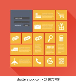 Flat design concepts ui online shopping and e-commerce