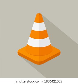 Flat design cone and vector graphics