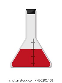 flat design conical flask icon vector illustration