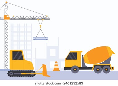 Diseño plano de la construcción de fondo de negocios Ilustración vectorial