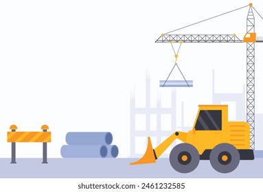 Flat design construction business background vector illustration