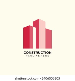 Flat design construction company logo