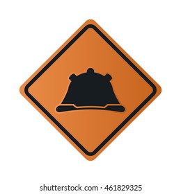 flat design construction helmet icon vector illustration sign