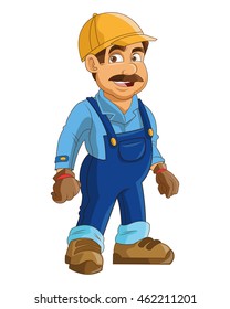 Ilustración vectorial de icono de diseño plano de construcción o trabajador industrial