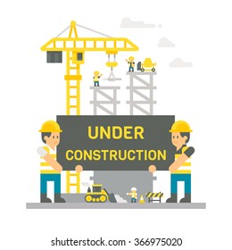 Flat design construction site sign illustration vector