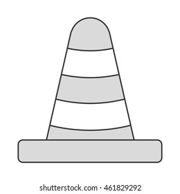 flat design construction or traffic cone icon vector illustration