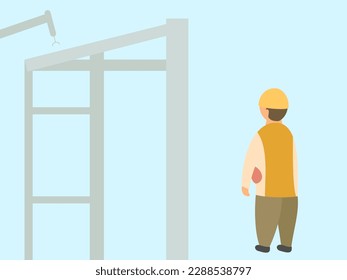 flat design contractor vector illustration