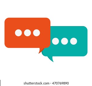 flat design conversation bubbles icon vector illustration