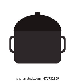 flat design cooking pot icon vector illustration
