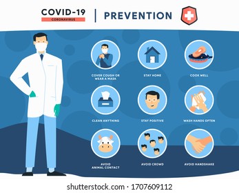 Flat Design Corona Virus Infographic Prevention