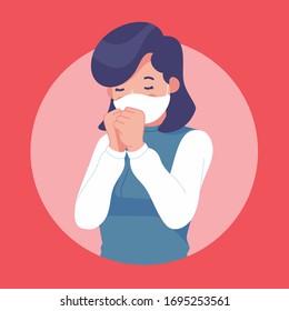 flat design corona virus mask vector