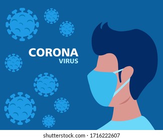 Flat design corona virus. corona virus flat design. Vector Illustration
