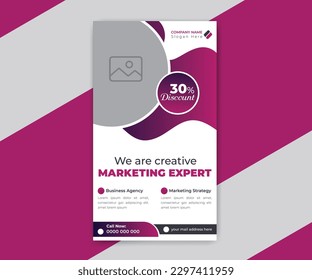 Flat design corporate business social media story web banner template