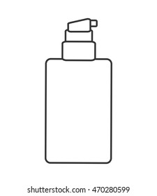 flat design cosmetic bottle icon vector illustration