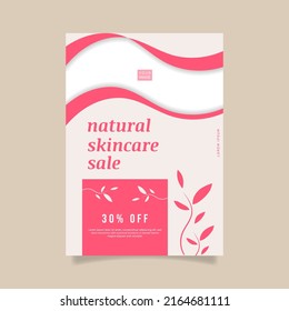 Flat design cosmetic sales flyer. - Vector.