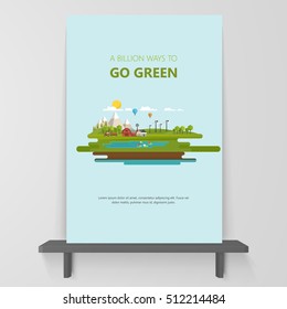 Flat Design of Countryside Abstract Flyer,