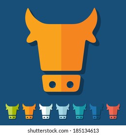 Flat design: cow