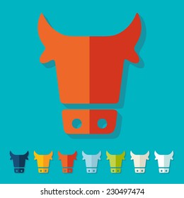 Flat design: cow