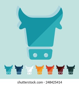 Flat design: cow