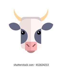 Flat design Cow Farm Animal Vector illustration