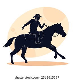 flat design cowboy silhouette illustration