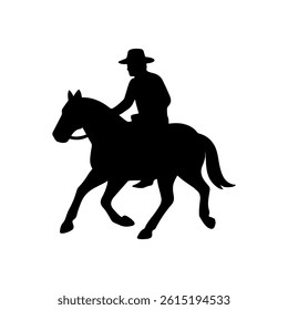 Flat Design Cowboy Vector Minimal Western Character Illustration for Digital Art and Branding