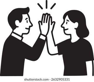 Colegas de trabalho de design plano dando um High Five