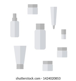 flat design cream jar gray simple vector illustration